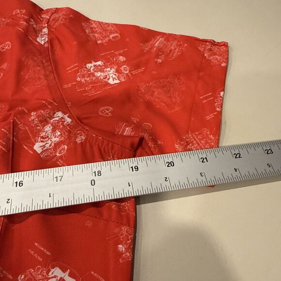 DIXXON Womens the 350 short sleeve button-down shirt Red Size M NEW - Picture 7 of 9